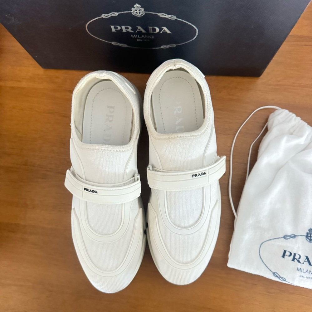 PRADA White Sneakers  Size 38